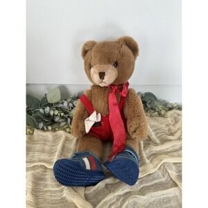 Vintage 1984 Schmid Gordon Fraser Wind Up Musical Jointed Teddy Bear‎ Plush 14"